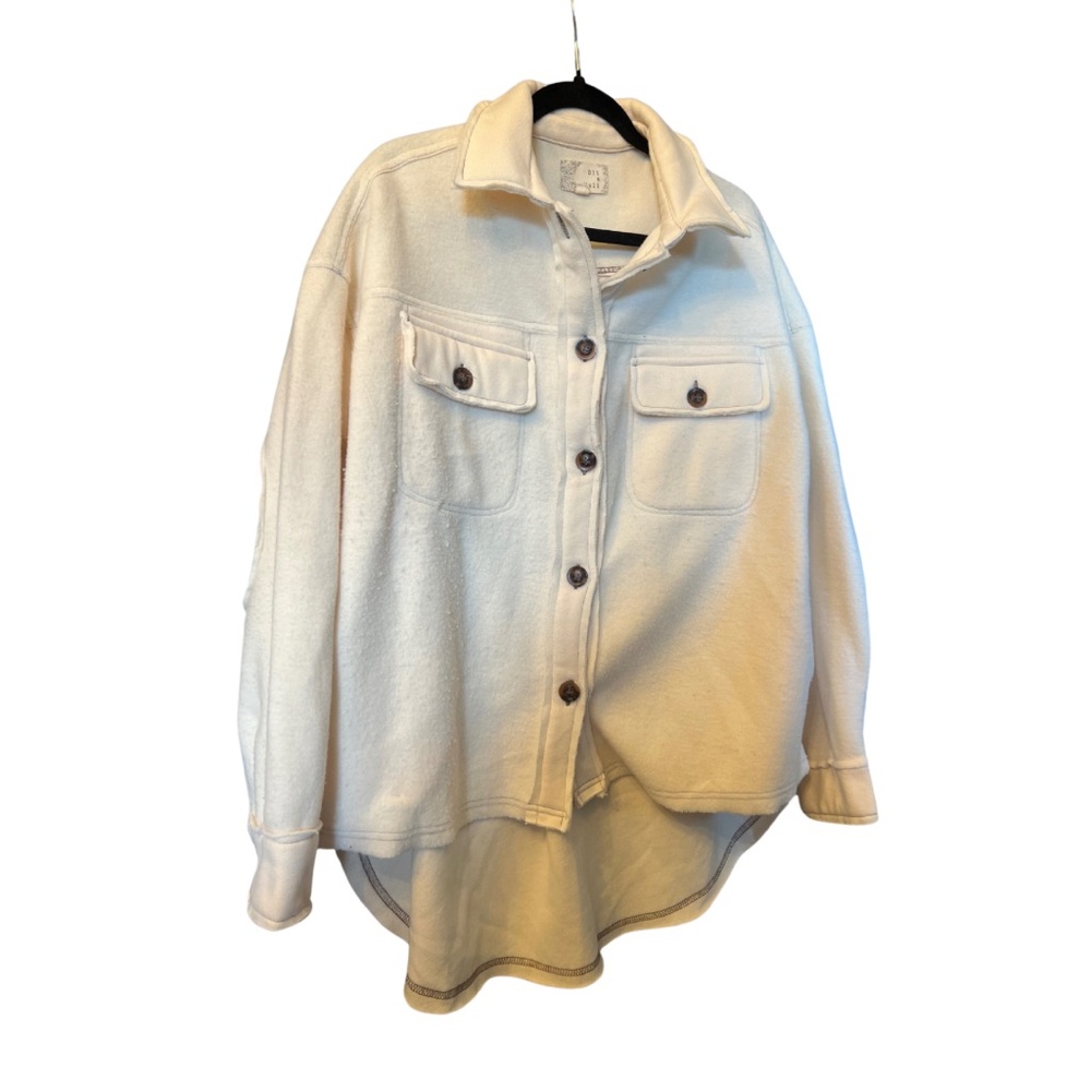 Cream cozy flannel Shacket